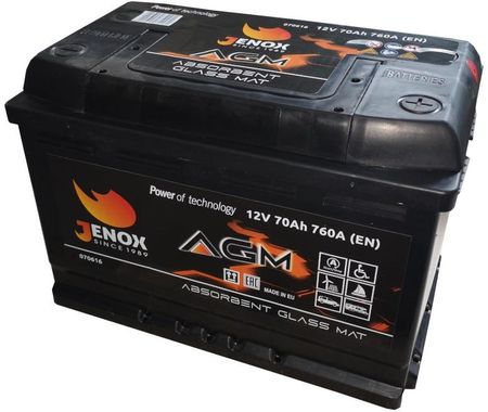 intAct AGM70SS Start-Stop-Batterie 12V 70Ah 760A, für PKW