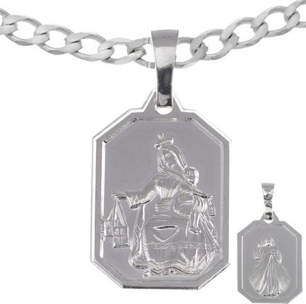 Srebrny Łańcuszek z medalikiem Matki Boskiej Szkaplerznej Zestaw Szkaplerz pr. 925 MM026/L50GRF6