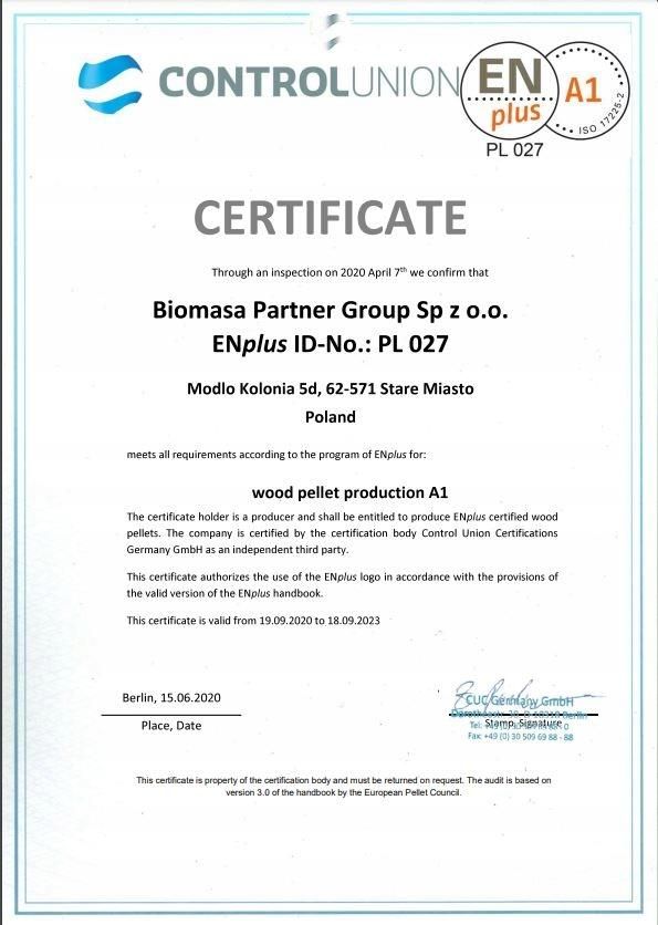 Biomasa Pellet Premium Selection Paleta 975Kg 65szt. - zdjęcie 2 Biomasa Pellet Premium Selection Paleta 975Kg 65szt.