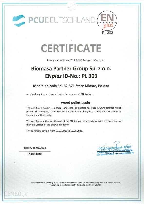 Biomasa Pellet Premium Selection Paleta 975Kg 65szt.