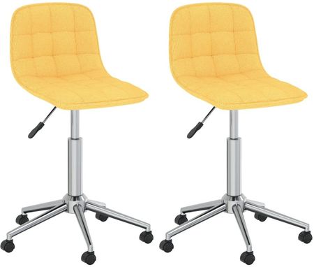 Obrotowe Krzesła Stołowe 2 Szt. Żółte Obite Tkaniną 13452-334100