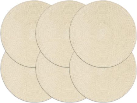 Maty Na Stół 6 Szt. Gładkie Naturalne 38 Cm Okrągłe 13452-133843