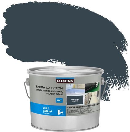 Luxens Farba Do Podłóg Na Beton 2,5 L Grafitowy Mat