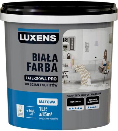 Luxens Farba Wewnętrzna Lateksowa Pro 1 L Biała