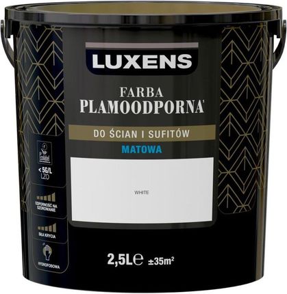 Luxens Farba Wewnętrzna Plamoodporna 2,5 L White
