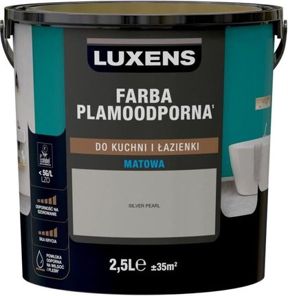 Luxens Farba Wewnętrzna Plamoodporna Do Kuchni I Łazienki 2,5 L Silver Pearl