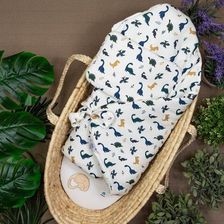 Rożek bambusowy niemowlęcy z poduszką Happy Dino - Pościel dziecięca handmade
