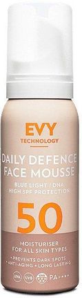 Evy Technology - Daily Defense Mousse SPF 50 - Pianka Chroniąca przed UVA, UVB i HEV do Codziennego Stosowania - 75ml