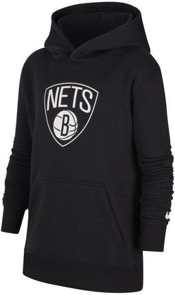 Nike Dzianinowa Bluza Z Kapturem Dla Dużych Dzieci Brooklyn Nets Nba Czerń