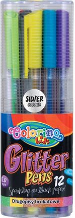 Colorino Długopisy Brokatowe Trójkątne 12 Kolorów