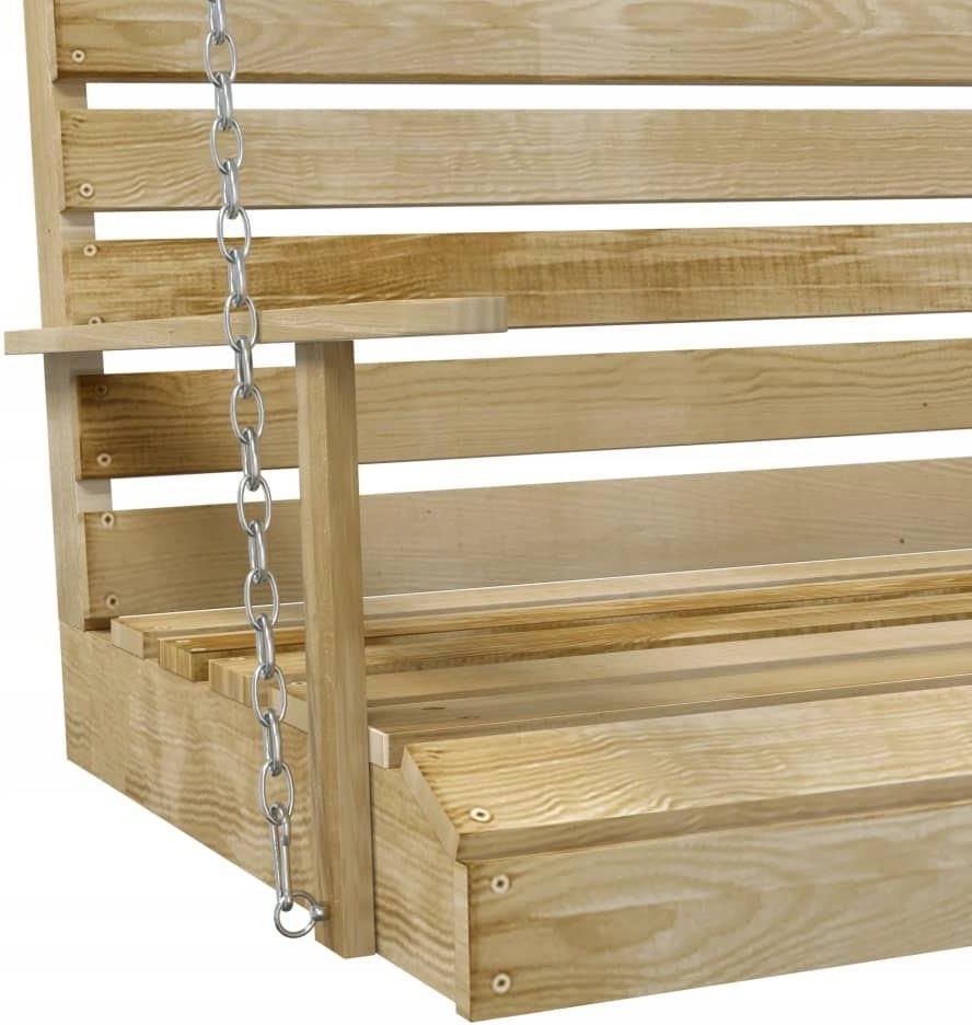 VidaXL Huśtawka Ogrodowa Impregnowane Drewno Sosnowe 155x65x60cm - zdjęcie 2 VidaXL Huśtawka Ogrodowa Impregnowane Drewno Sosnowe 155x65x60cm