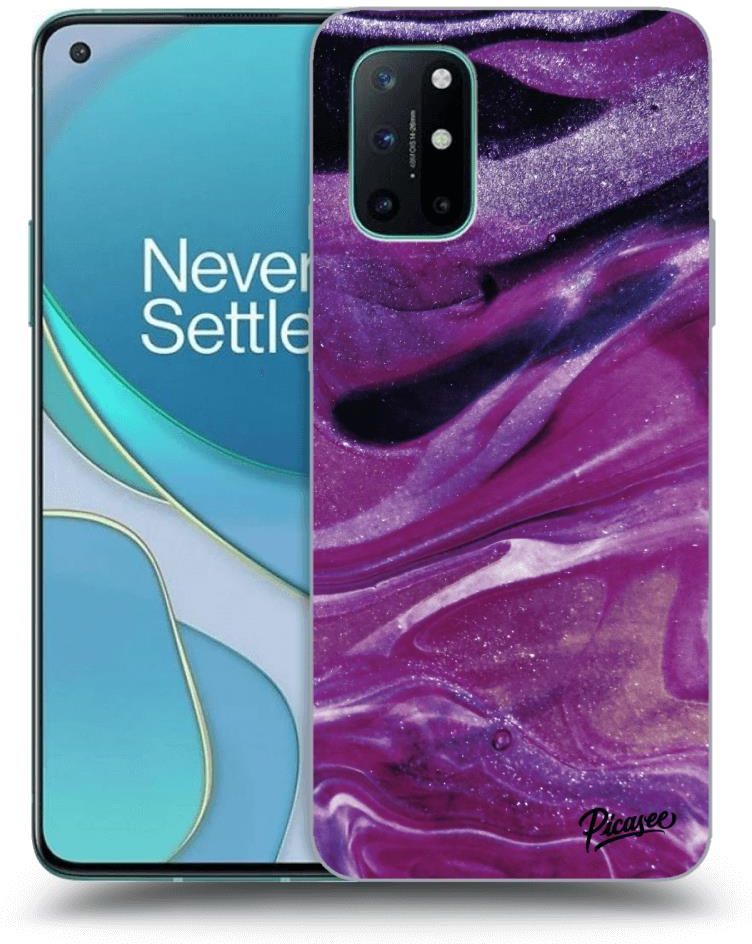 SILIKONOWE CZARNE ETUI NA ONEPLUS 8T PURPLE GLITTER Etui Na Telefon