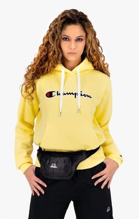 Champion Wmns Organic Cotton Blend Script Logo Hoodie Yellow