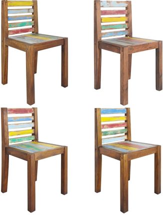 Vidaxl Krzesła Stołowe 4 Szt Lite Drewno Z Odzysku 2085310