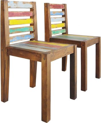 Vidaxl Krzesła Stołowe 2 Szt Lite Drewno Z Odzysku 2085350