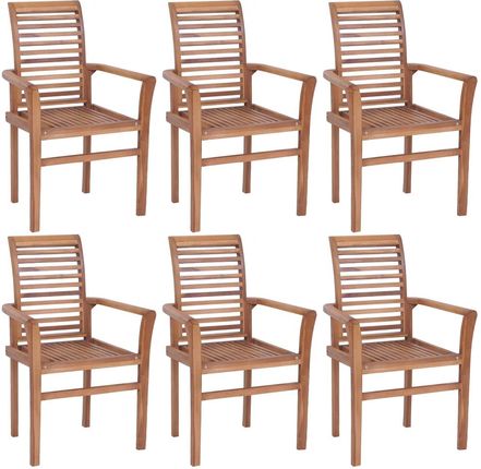 Vidaxl Krzesła Sztaplowane 6 Szt Lite Drewno Tekowe 2033517