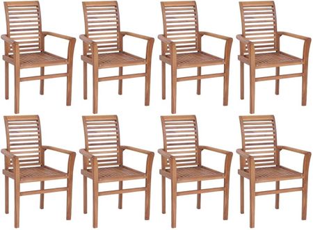 Vidaxl Krzesła Sztaplowane 8 Szt Lite Drewno Tekowe 2033523