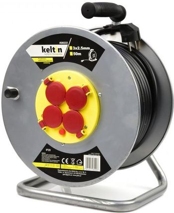 Geko Metalowy elektryczny przedłużacz bębnowy 3x2,5mm/50m (K00233)