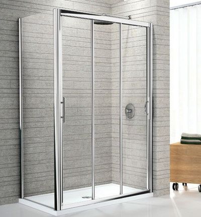 Novellini Drzwi prysznicowe przesuwne LUNES P 126 cm szkło przejrzyste profil biały LUNESP126-1D