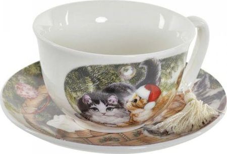 Dkd Home Decor Filiżanka Z Talerzykiem Zwierzęta Wielokolorowy Porcelana (250 Ml) (16 X 16 9 Cm)