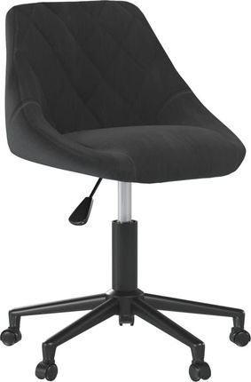 Vidaxl Krzesło Biurowe Obrotowe Czarne Obite Aksamitem (335481)