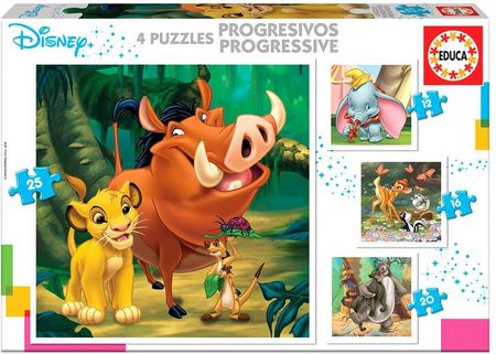 Educa Puzzle 4W1 Bohaterowie Bajek Disneya G3