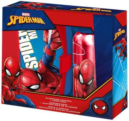 Kids Euroswan Zestaw Bidon Aluminiowy Śniadaniówka Spiderman Sp50001