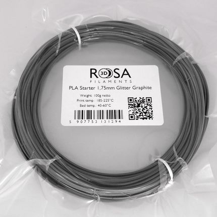 ROSA3D PLA STARTER 1,75MM GLITTER GRAPHITE 100G