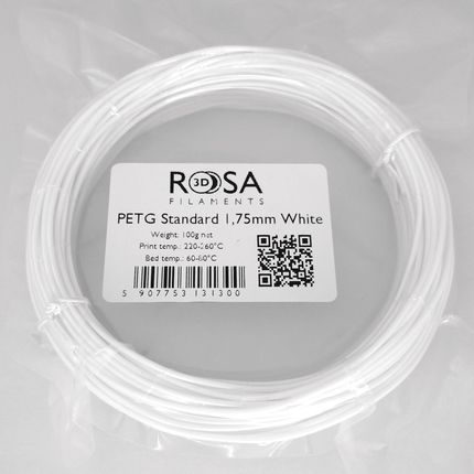 ROSA3D PET-G STANDARD 1,75MM WHITE 100G