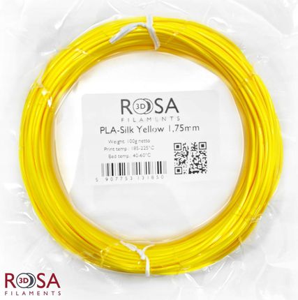 ROSA 3D FILAMENT PLA SILK 1,75MM 100G ŻÓŁTY YELLOW