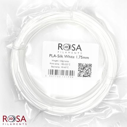 ROSA 3D FILAMENT PLA SILK 1,75MM 100 G BIAŁY WHITE