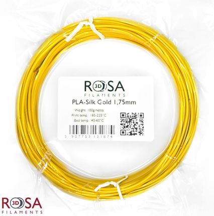 ROSA 3D FILAMENT PLA SILK 1,75MM 100 G ZŁOTY GOLD