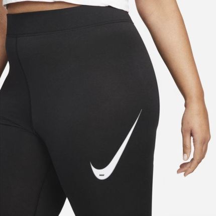 Nike Damskie legginsy z wysokim stanem Nike Sportswear Swoosh (duże  rozmiary) - Czerń - Ceny i opinie 