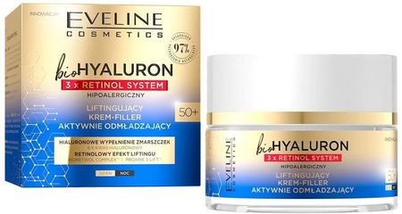 Eveline Cosmetics Biohyaluron 3Xretinol System Liftingujący Krem-Filler Aktywnie Odmładzający 50+ D/N 50 ml