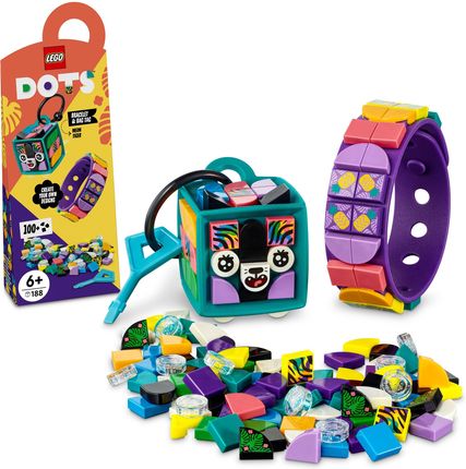 LEGO Dots 41945 Neonowy tygrys bransoletka i zawieszka na torbę