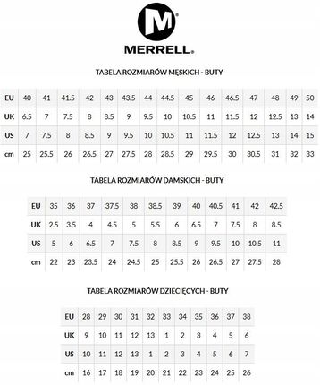 merrell vapor glove 4 size chart