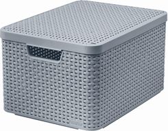 Zdjęcie CURVER STYLE L Koszyk z pokrywą 44,5 x 33 x 24,8 cm jasnoszary (03619099) - Ciechanów