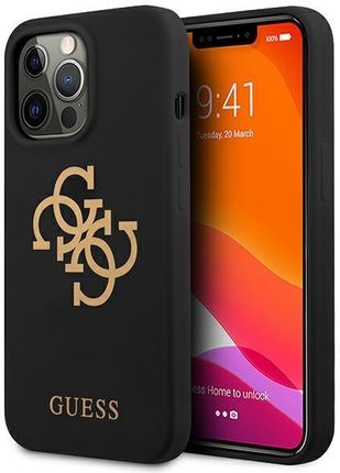 Guess Etui Apple iPhone 13 Pro Czarny/Black Hard Case Silicone 4G Logo (GUE1532BLK)
