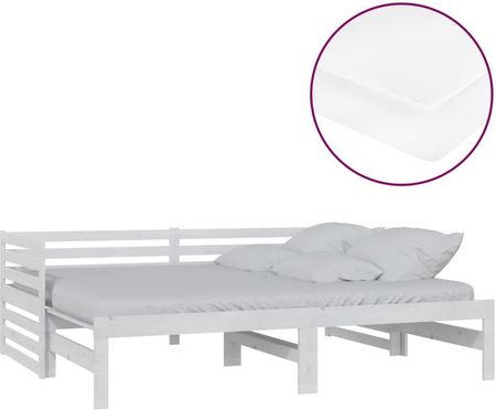 Łóżko Wysuwane 2 X (90X200) Cm Białe Lite Drewno Sosnowe 13452-3083670