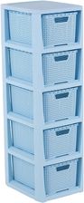 Zdjęcie Branq Regał Z 5 Koszykami Rattan Niebieski (123241) 123241 - Gniewkowo