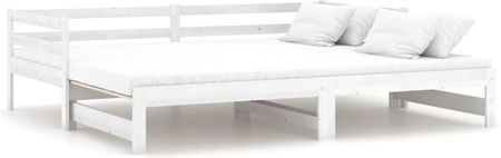 Łóżko Wysuwane Lite Drewno Sosnowe Białe 2X(90X200) Cm 13452-806951