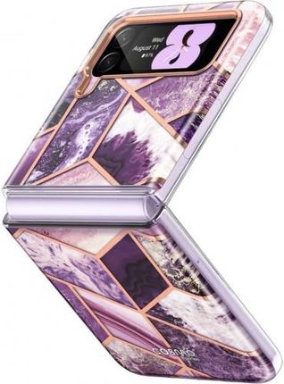 Supcase Etui I-Blason Cosmo Nosp Galaxy Z Flip 3 5G Marmurowe Fioletowe