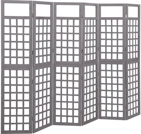 vidaXL Parawan pokojowy 6 panelowy trejaż drewno jodłowe 242,5x180cm (316489)