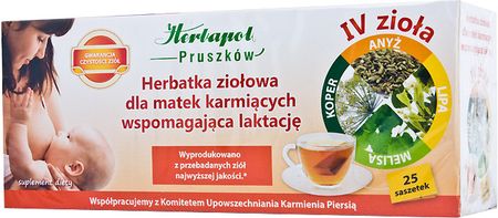 Herbapol Herbatka dla kobiety karmiącej wspomagająca laktację IV zIOŁA 1.5gx25 torebek