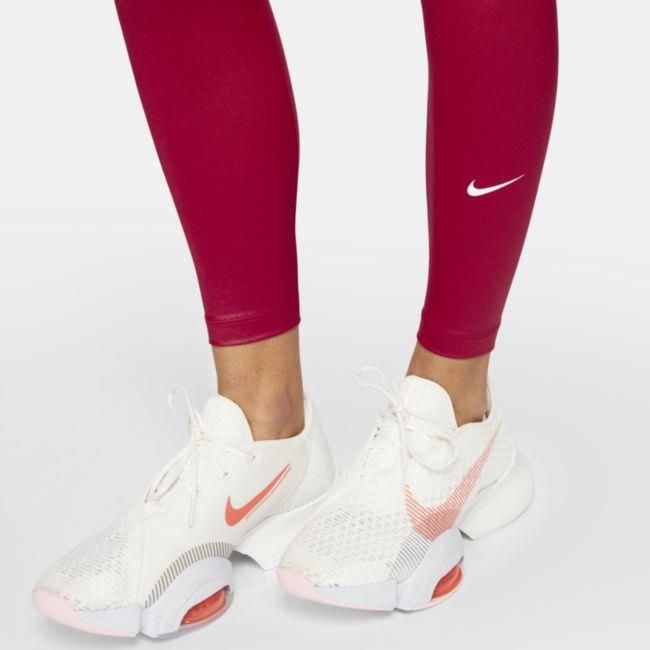 Nike Damskie Błyszczące Legginsy Ze Średnim Stanem Dri-Fit One Czerwony -  Ceny i opinie 