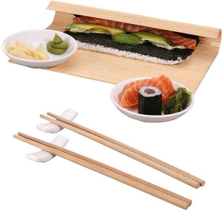 Zestaw do serwowania sushi przekąsek przystawek biały 7 elementów