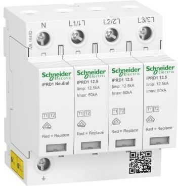 Schneider Electric Ogranicznik Przepięć Iprd1 12.5R-T12-3N 3+1-Biegunowy Typ1+Typ2 12,5 Ka Ze Stykiem (SEA9L16482)