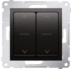 Zdjęcie Kontakt-Simon Łącznik Roletowy Podwójny 10A 250V Szybkozłącza.W Komplecie Z Pierścieniem Dekoracyjnym Czarny (DZW20149) - Mieroszów