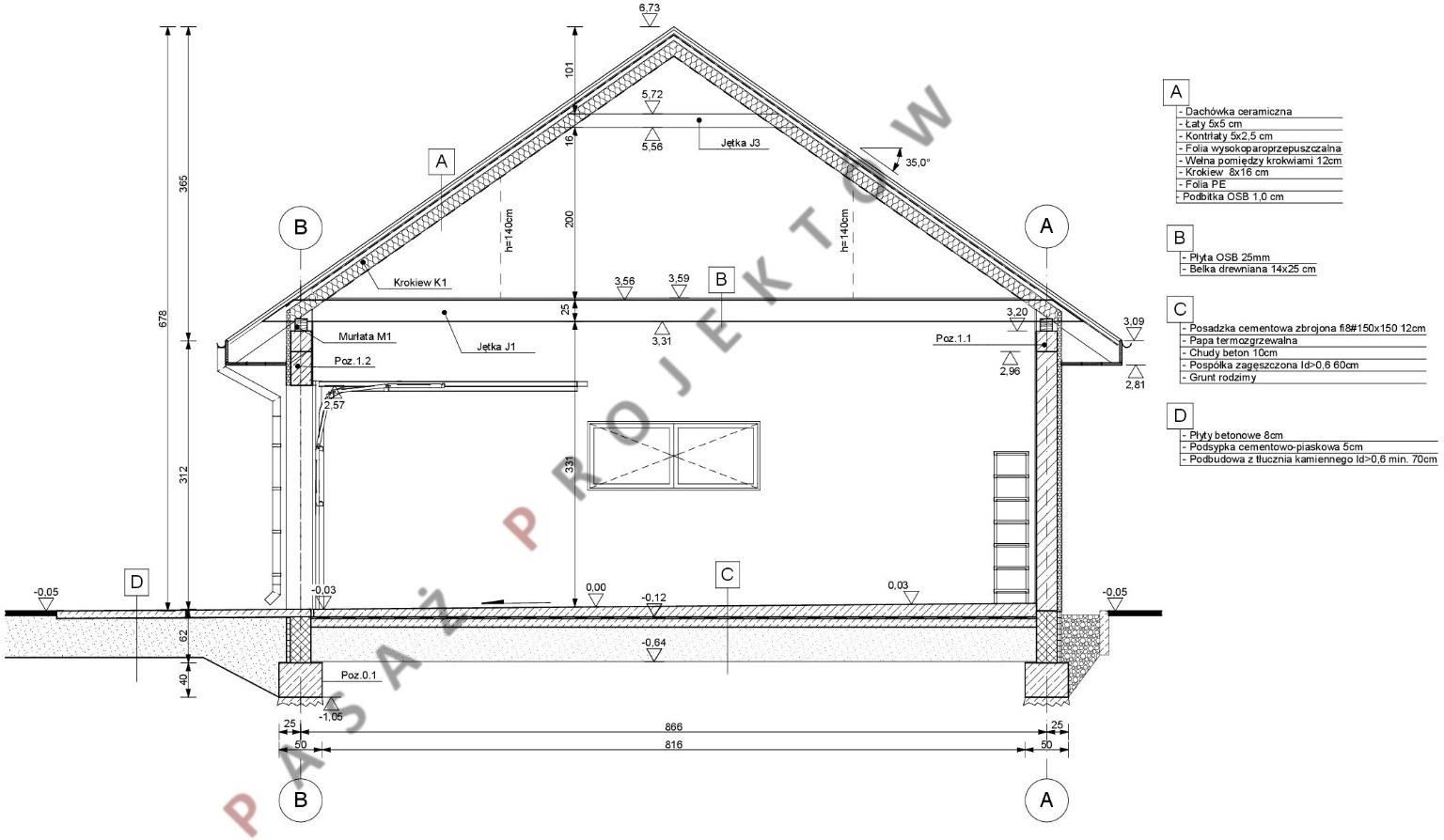 Projekt garażu czterostanowiskowego G44