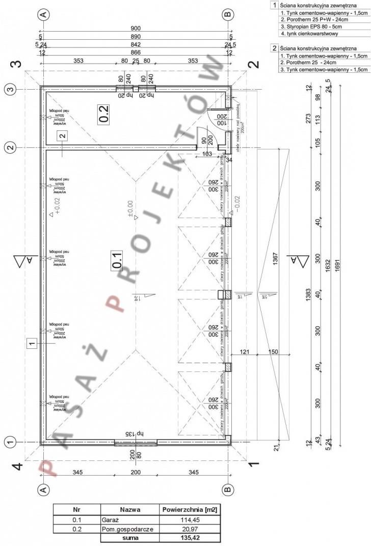 Projekt garażu czterostanowiskowego G44